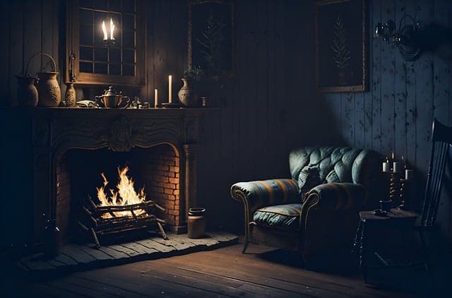 Rustic Limestone Fireplace